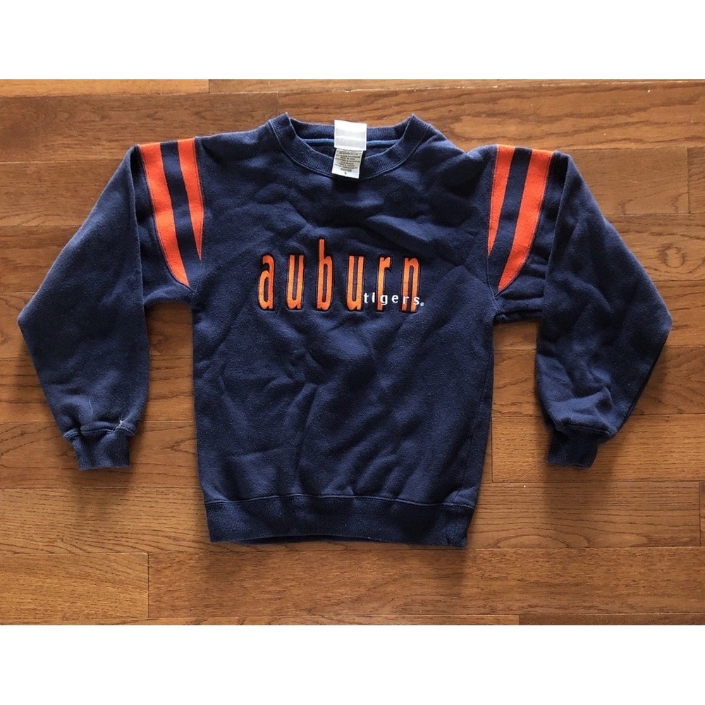 Auburn Tigers Navy Youth Small Sweatshirt Blue Embroidered Red Oak Unisex Small